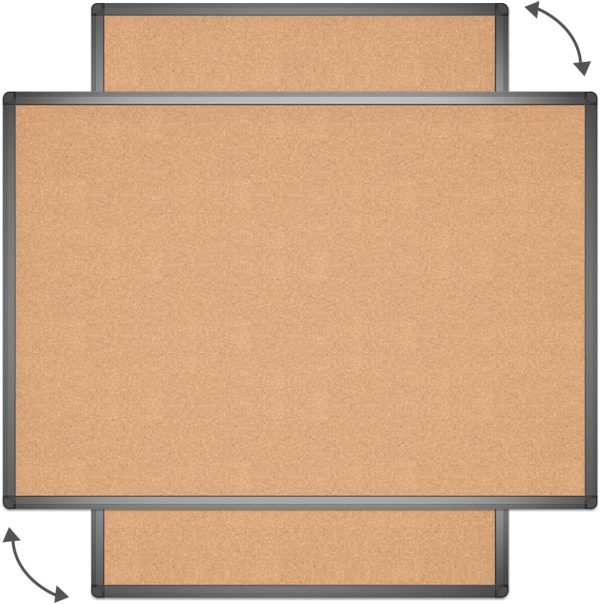Cork Notice Board, 36 X 24 Inches, Cork Bulletin Board with Black Aluminium Frame - Image 2