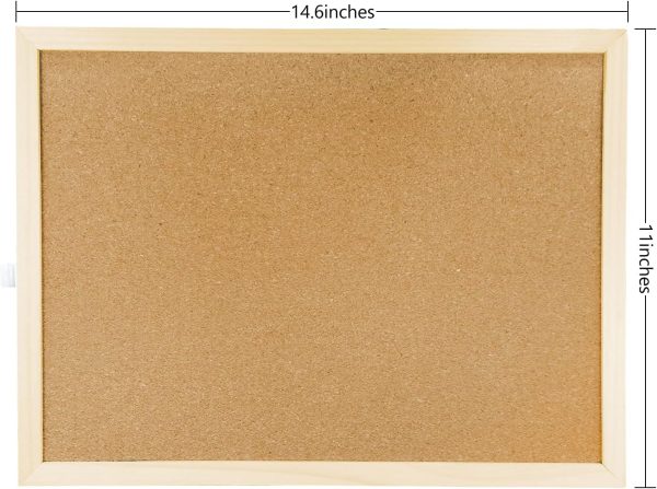 14.6 inches x 11 inches Frame Cork Board for Bulletin Board, Home Decor, Office, School, Message Board and Include Installation kit, Push pins. - Image 2
