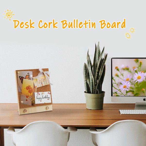 Bulletin Board/Cork Board on The Desktop-Small Mini Hanging Tack Message Memo Picture Board for Home Office School - Image 2