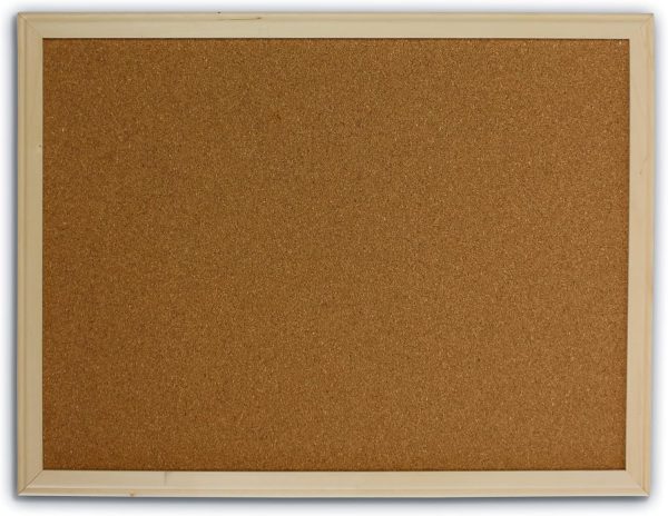 18" x 24" (1.5' x 2') Cork Bulletin Board, Natural Wood Framed, Message and Vision Board, Memo Pin, Hanging Wall Mounted