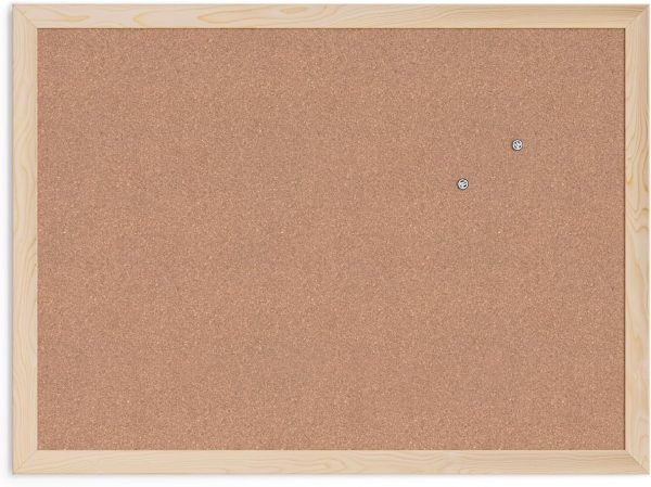 Cork Bulletin Board,18 x 24 Inches, Light Birch Wood Frame