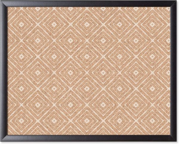 Fashion Cork Bulletin Board, 20 X 16 Inches, Black Wood Frame